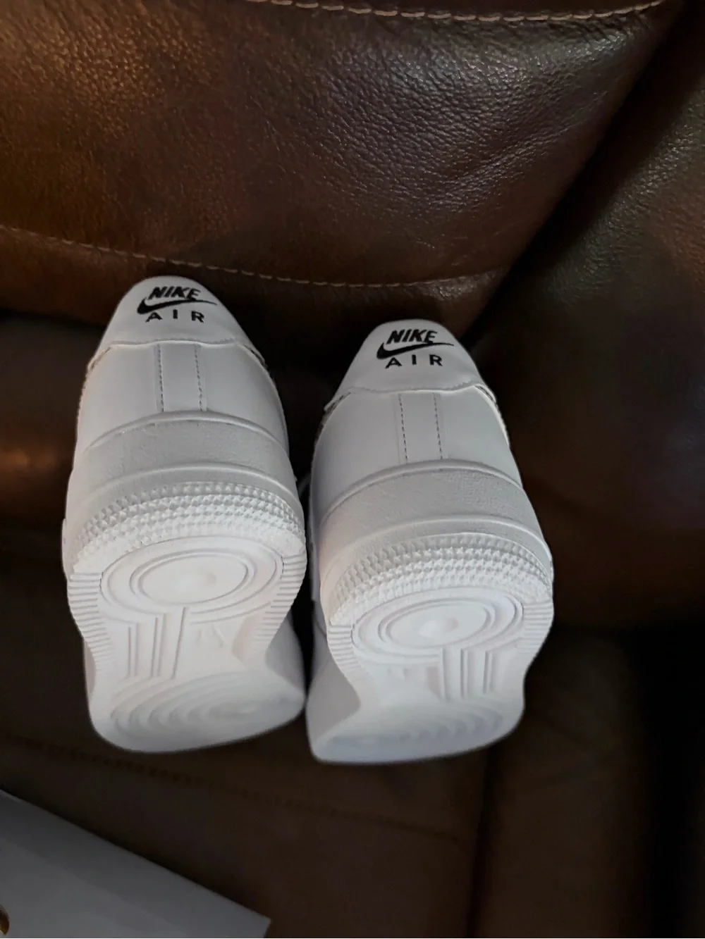 Nike Kids White Sneakers with Leopard Print Swoosh